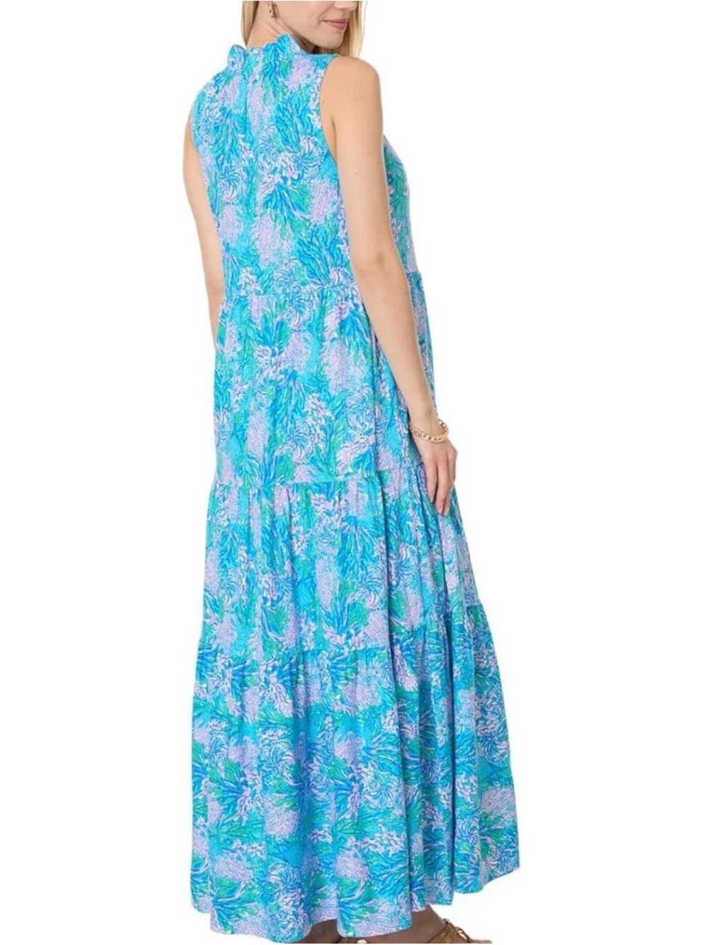 Lilly Pulitzer Maloone Maxi Teopical Tiered Coastal Las Olos xs nwt - Picture 6 of 13